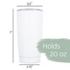 Elanze Designs 20 oz Stainless Steel On the Go Insulated Travel Tumbler With Push Top Lid, Tangerine Orange Zebra Print White - 2 of 4