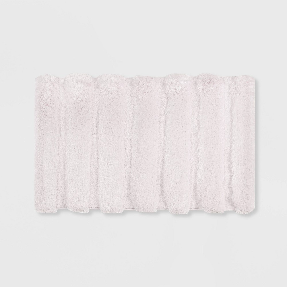 21inx34in Tufted Pearl Channel Solid Bath Rug Blush