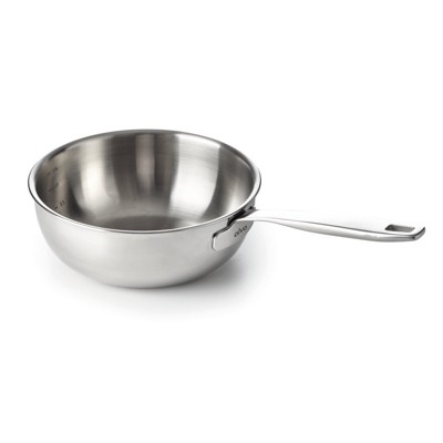 Alva Maestro 1.6 Qt. 5-Ply Stainless Steel Saucier Pan Lasered Measurements Non-Toxic PFAS Free Compatible with All Stovetops Oven & Induction Safe