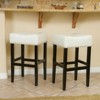 DSVIMOY Counter and Bar Stool Set of 2 Backless Faux Leather for Modern Kitchen and Dining, Beige, 32.25"*19.25"*9.5" - 2 of 4