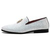 Santimon Men's Prom Glitter Dress Loafers Slip On Shoes Classic Tuxedo Dress Shoes White - 2 of 4