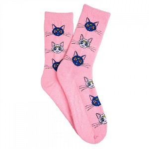 Womens Sailor Moon Luna and Artemis Super Cozy Crew Socks - 1 of 2