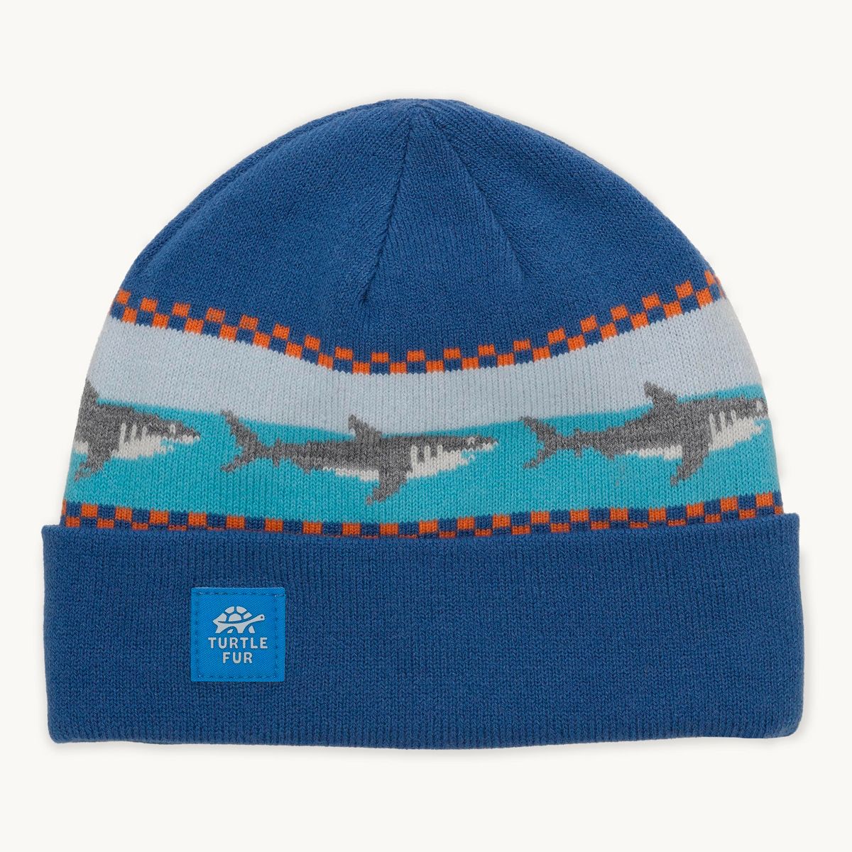 Turtle Fur Kids Shark Attack Beanie - Cuffed Winter Cold Weather Hat