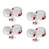 Lorren Home Trends Porcelain 20 Piece Square Dinnerware Set Service for 4-Red Flower - 3 of 4