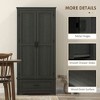Resenkos 69" Tall Farmhouse Kitchen Pantry Cabinet with 2 Doors, Drawer and Adjustable Shelves for Dining Room, Black - 3 of 4