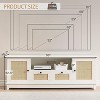 Homhougo TV Stand for 65+ Inch TV, Rattan Entertainment Center TV Media Console Table, Modern TV Stand with Storage and Mesh Door White - 2 of 4