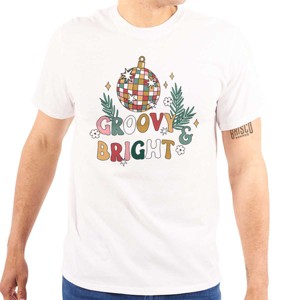 Christmas Disco Ball Groovy Bright Graphic T Shirt Men or Women Brisco Brands - 1 of 4