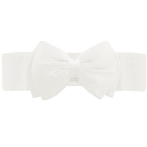 Allegra K Women Elastic Belt Wide Stretchy Cute Bowknot Wedding 2 Pcs - 1 of 4