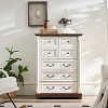 7-Drawer Wooden Dresser Chest with Base Rustic Storage Cabinet for Bedroom Living Room Organizer - 4 of 4
