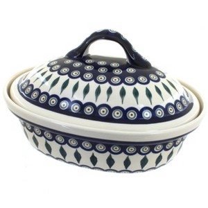 Blue Rose Polish Pottery 1158 Zaklady Roaster with Lid - 1 of 1