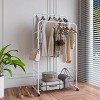 Artloge Heavy Duty Metal Closet Organizer Rolling Clothes Garment Rack Double Clothes Rail Rack Clothing Stand with Wheels for Laundry White - 2 of 4