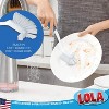 Lola Products Pro Utility All Purpose Kitchen Cleaning Brush, Durable Bristles, Comfort Ergonomic Rubber Non-Slip Grip, Built-in Food Scraper, 4 Pack - 3 of 4