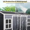 96.25"4x8ft Resin Outdoor Storage Shed with Two-Window and Double-Door,Plastic Shed with Floor forGargen,Patio,Yard,Lawn,Black - 4 of 4