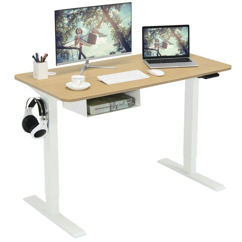 Costway 48'' Electric Standing Desk Height Adjustable w/ Control Panel & USB Port, 1 of 11