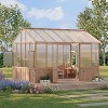 Acekool Wooden Greenhouse for Outdoor, Heavy Duty Walk-in Green House Kit with 6mm Polycarbonate, Lockable Door & Ventilated Window - 2 of 4