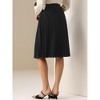 INSPIRE CHIC Women's Office Elastic High Waist Pleated Belt Midi Skirt - 4 of 4