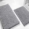 Home Mart Goods 2 Piece Set Light Grey Soft Cozy Plush Chenille Bath Mat Bathroom Rug - 2 of 4