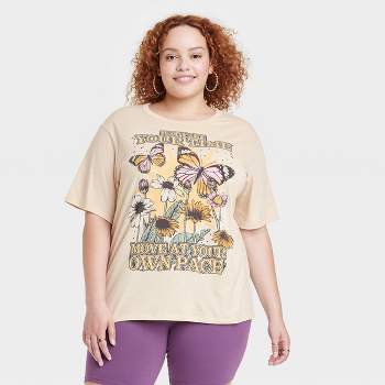 Women's Focus On The Good Oversized Short Sleeve Graphic T-shirt - Gray L :  Target