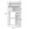 VECELO Over The Toilet Storage Cabinet, Storage Cabinet with Door & Toilet Paper Holder Stand, Space-Saving Toilet Rack, White - 3 of 4