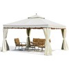 Erommy 12’ x 12’ Outdoor Gazebo Canopy, Aluminum Frame Soft Top Outdoor Patio Gazebo with Polyester Curtains and Air Venting Screens - 3 of 3