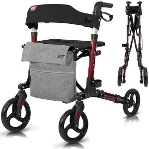 Vive Health Walker Rollator Lightweight Foldable Walking Transport - 300 lbs Capacity - 1 of 4