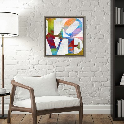 Love in Color Multicolor Canvas Typography Wall Art