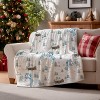 Lomsoe Christmas Flannel Blanket Throw, Blue Snowman Pine Tree Soft Cozy Blankets for Couch Sofa Bed Lounging, Ideal Gifts for Kids Adults - 2 of 4