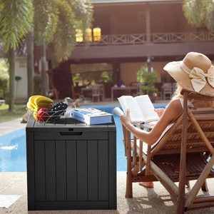30 Gallon Outdoor Storage Chest, Ideal for Storing Patio Furnishings, Cushions, Garden Equipment, Durable Waterproof Resin with Secure Locking Lid - 1 of 4