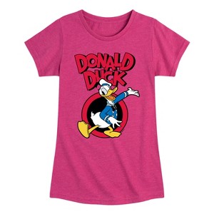 Girls' - Disney - Donald Duck Fitted Short Sleeve Graphic T-Shirt - 1 of 4