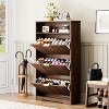 Kumasinova Modern Wave-Pattern Shoe Cabinet,Shoe Organizer with 2/3 Flip Drawers &Open Shelf,Tall Freestanding Shoe Rack for Entryway,Living Room - 2 of 4