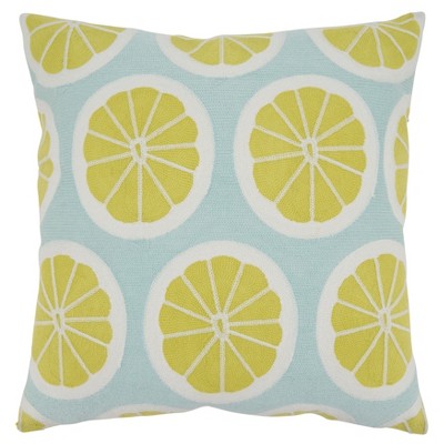 Saro Lifestyle Embroidered Lime Pillow - Poly Filled, 18" Square, Lime