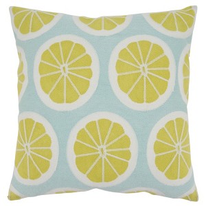 Saro Lifestyle Embroidered Lime Pillow - Poly Filled, 18" Square, Lime - 1 of 3