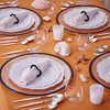 Silver Spoons Floral Embossed Plastic Plates for Party, Heavy Duty Disposable Dinner Set, White/Silver (10 PC), Harmony Collection - 2 of 2