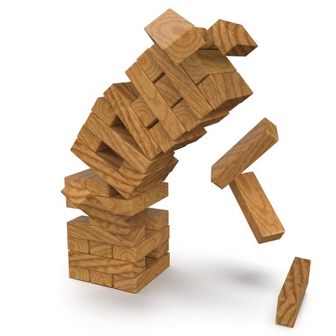 46 Wood Building Blocks Jenga Family Puzzle Game Timber Tumble with  Instructions on eBid United States | 173803812