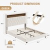Full Velvet Upholstered Bed Frame with Storage Headboard and Built-in Charging Station, Smart LED Lights - 2 of 4