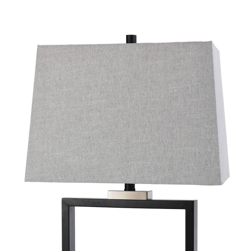 Logan Open Design Table Lamp with Fabric Shade Black/Gray - StyleCraft, 3 of 8