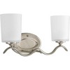 Progress Lighting Inspire Collection 2-Light Wall Sconce, Brushed Nickel, Etched Glass Shades - 2 of 3