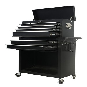 Lirago 8 Drawer Large Capacity Rolling Tool Chest and Cabinet Black Detachable Tool Storage with Wheels and Lock for Workshop Garage - 1 of 4