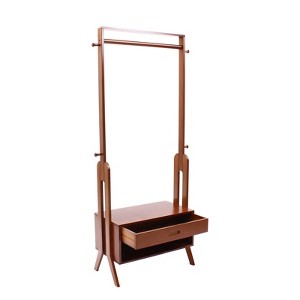 YIYIBYUS Wood Clothes Rack Closet Systems Storage Shelves Garment Hanging With Drawer - 1 of 4