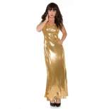 Underwraps Costumes Gold Shimmer Long Sequin Dress Adult Women's Costume