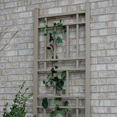 White Vinyl 28" x 75" Garden Trellis with Ground Stakes