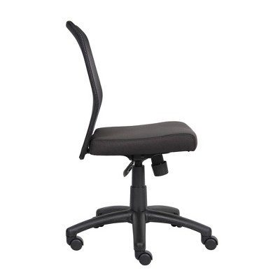 Modern Swivel Mesh Task Chair with Armless Design in Black