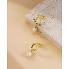 Molenia Pearl Earrings for Women, 14K Gold Plated 925 Sterling Silver Freshwater Pearl Dangle Drop Earrings Studs Jewelry - 3 of 4
