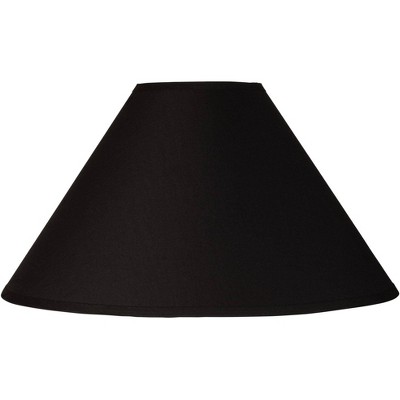 Brentwood Black Large Chimney Empire Lamp Shade 6" Top x 19" Bottom x 12" Slant (Spider) Replacement with Harp and Finial