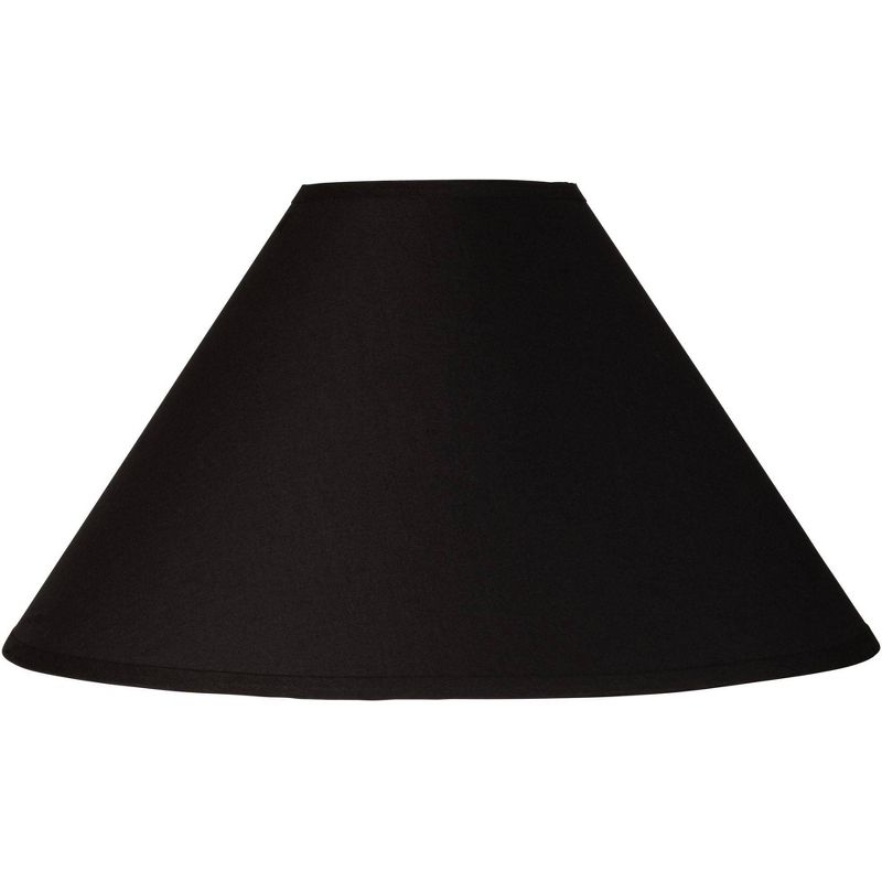 Springcrest Black Large Chimney Empire Lamp Shade 6" Top x 19" Bottom x 12" Slant (Spider) Replacement with Harp and Finial, 1 of 9