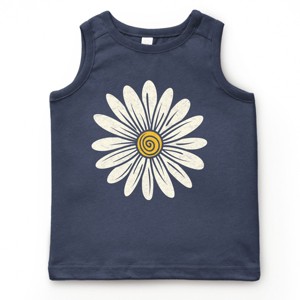 The Juniper Shop White Daisy Youth Tank Top - L - Navy - 1 of 4