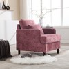 GDFStudio Walter Modern Soild Wood Chenille Upholstered Arm Accent Chair with Pillow - 3 of 4