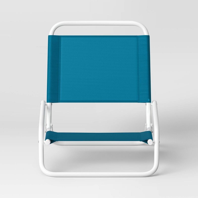 Recycled Fabric Outdoor Portable Beach Chair Turquoise - Sun Squad&#8482;, 2 of 5
