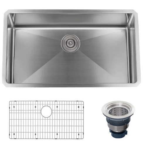 30 Inch Stainless Steel Undermount Single Bowl Kitchen Sink Zero