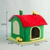 Cat bed indoor enclosed warm cave - cat bed with removable cleaning mat, ample interior space, comfortable and soft pet house, red and green colors - 3 of 4